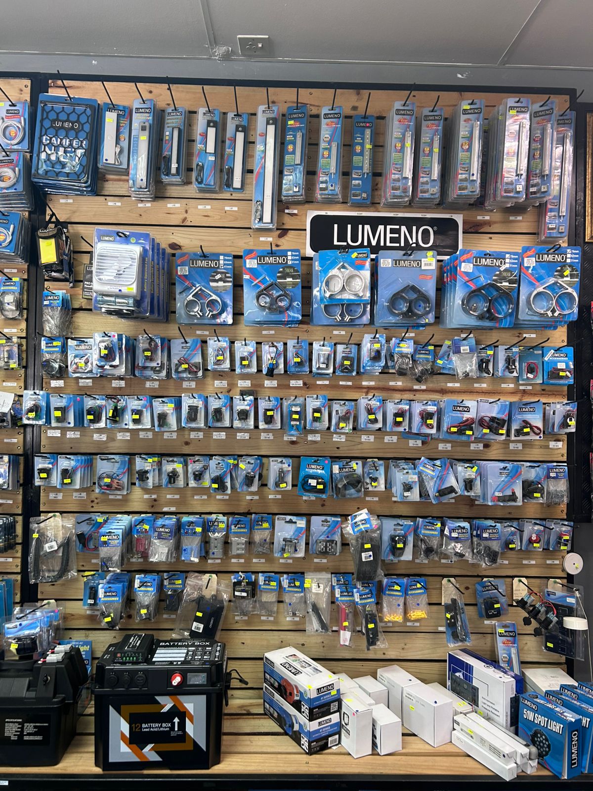 LUMENO Accessories Wall - Extensive selection of LUMENO branded accessories and mounting solutions available at Audio Sat 4x4 store in Louis Trichardt