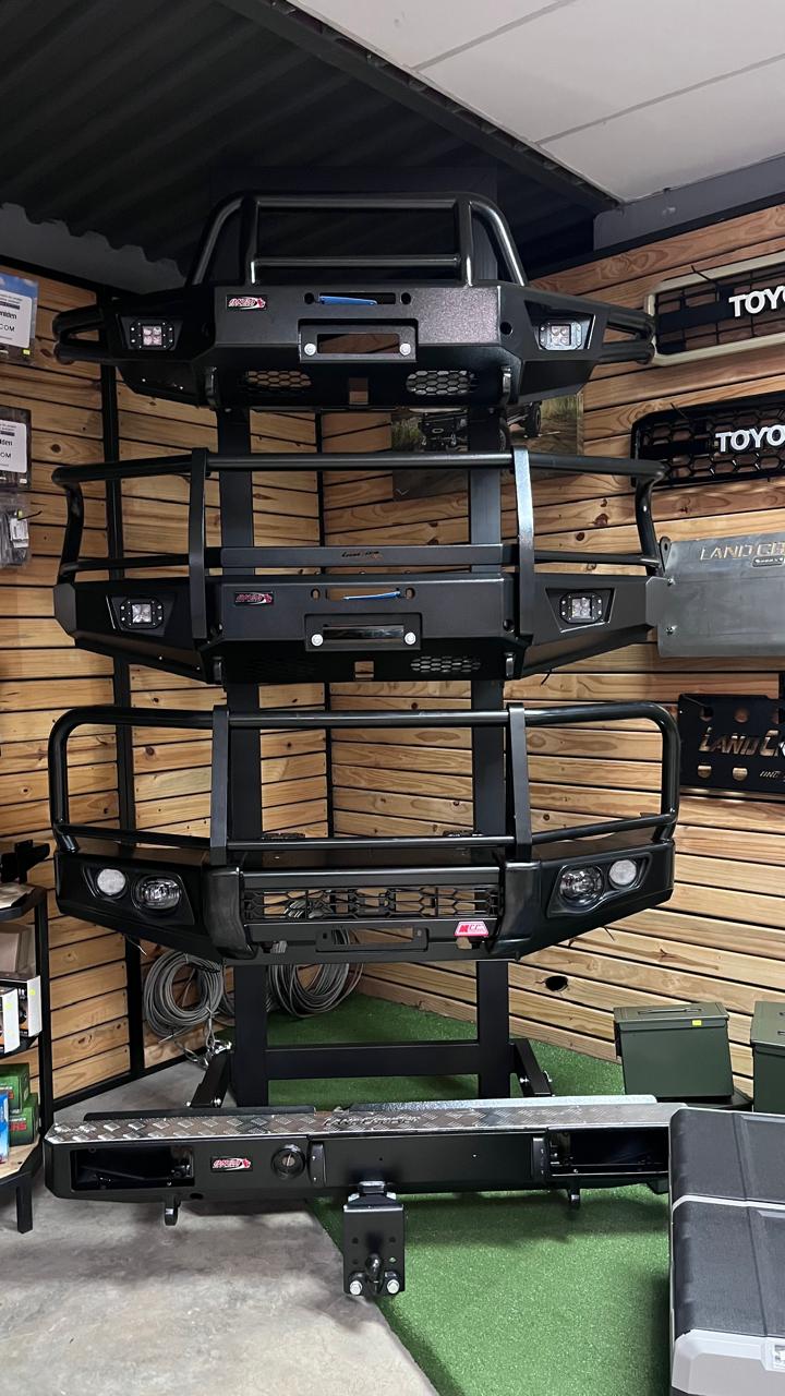 Bull Bars & Front Protection - Heavy-duty bull bars and front protection systems with integrated lighting available at Audio Sat 4x4 store in Louis Trichardt